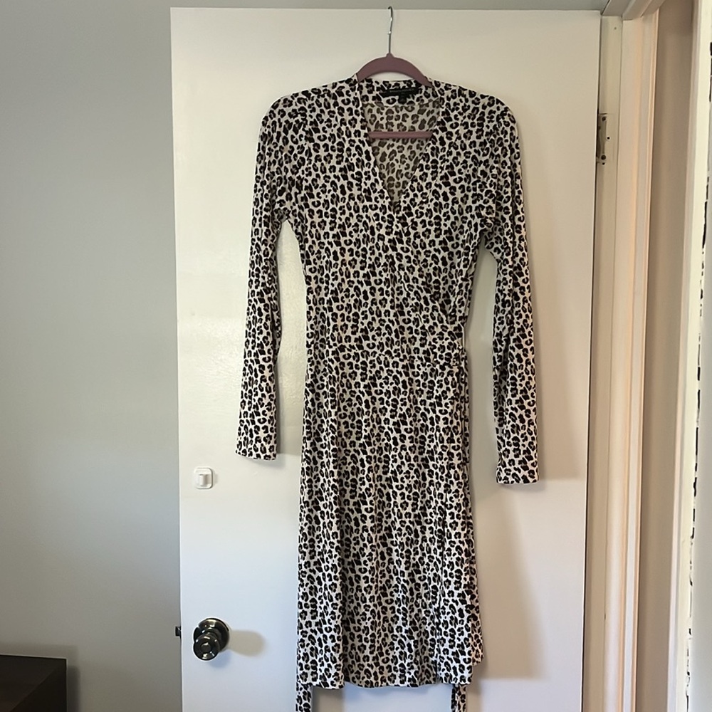 Cheetah print wrap dress